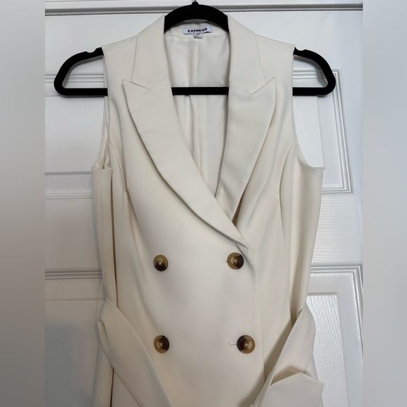 Express White Sleeveless Blazer Dress - Size Small - Picture 2 of 5